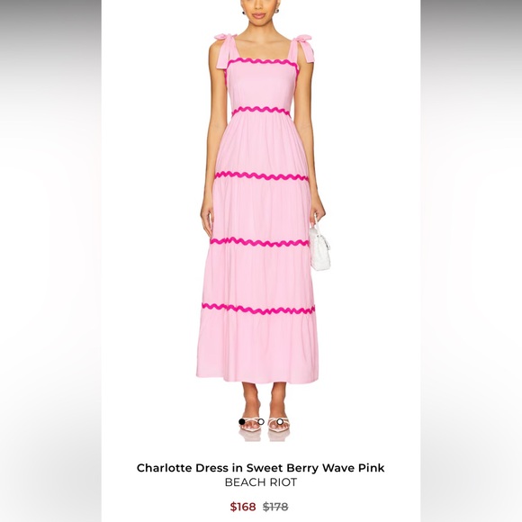 Beach Riot Pink and Magenta Tiered Maxi Dress NWOT 100% Cotton - Picture 2 of 7